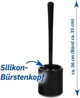 thumbnail of WC-Garnitur - schwarz - Stiel mit grauem Silikonbürstenkopf - 10 WC-Bürsten