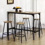 thumbnail of HOMCOM Set da Bar 5 pezzi Tavolo alto e 4 Sgabelli Marrone e Nero