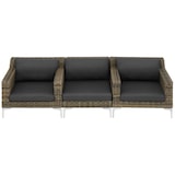thumbnail of tectake Conjunto modular de sillones Rattans «Villanova» de aluminio  Antracita-Jaspeado