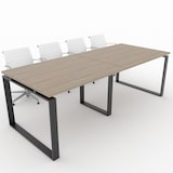 thumbnail of Oficit. Mesa de reuniones. Estructura metálica Marco Cerrado negro con tablero olmo. Fabricado en España. Medidas: 240x100cm (largo x ancho)