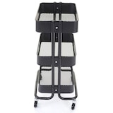 thumbnail of Carrello di servizio HWC-C64, carrello da cucina bar carrello da tè carrello da trasporto carrello ~ nero senza maniglia