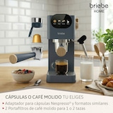 thumbnail of Cafetera Espresso 20 Bares Compatible Cápsulas Nespresso y Café Molido Espumador Leche, Briebe, Nodic, EC1180GRY, Gris