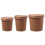 thumbnail of Soup Becher Suppenbehälter mit Membrandeckel 480 ml 16 oz 500 Stk, to go, take away, kompostierbar, natürliches Design