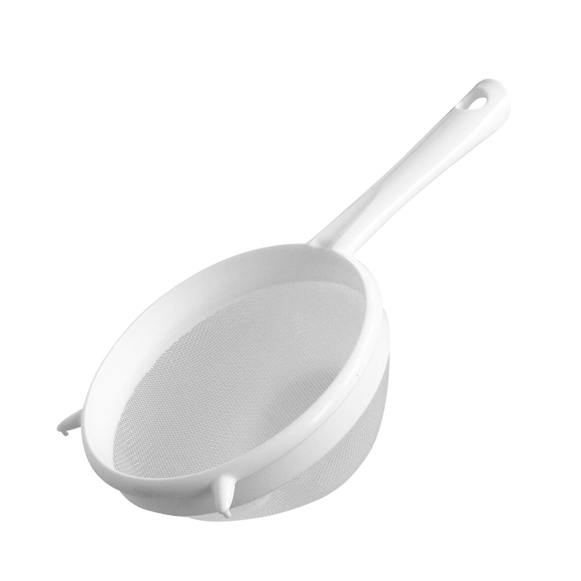 Fackelmann Colino con rete a maglia fitta in plastica, bianco, diametro 15 cm per filtrare e scolare