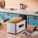 thumbnail of Kitchencook - Friteuse 3l Inox Semi Pro - 2100w - Couvercle Avec Fenêtre - Rangement Compact - Pieds Antidérapants