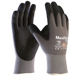 thumbnail of 12 Paar Maxiflex Ultimate Nylon-Strickhandschuhe grau/schwarz, ATG 34-874  - Größe 9 (L)