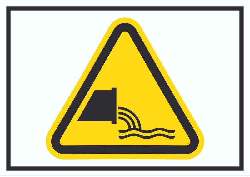 Warnung vor Abwasser Einlass.