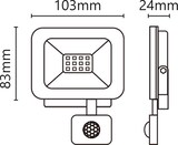 thumbnail of Alcapower LED-Strahler 10W 850lm 4000K IP65 mit PIR-Sensor, Neutralweiß, IK10, kompakt und hocheffizient.
