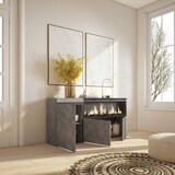 thumbnail of Sideboard, Schrank, Küche, Sideboard, Flurmöbel, 160, 3 Türen, XXL-Elektrokamin, Modernes Design, Zementgrau _ 425_7