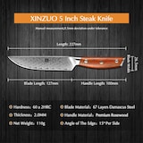 thumbnail of XinZuo - Cuchillos para carne de Damasco 4 piezas - Serie B27 Yi