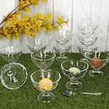 thumbnail of 12x DIAMOND Eisbecher mit Fuß 220ml klar bauchige Früchtebecher Dessert-Gläser