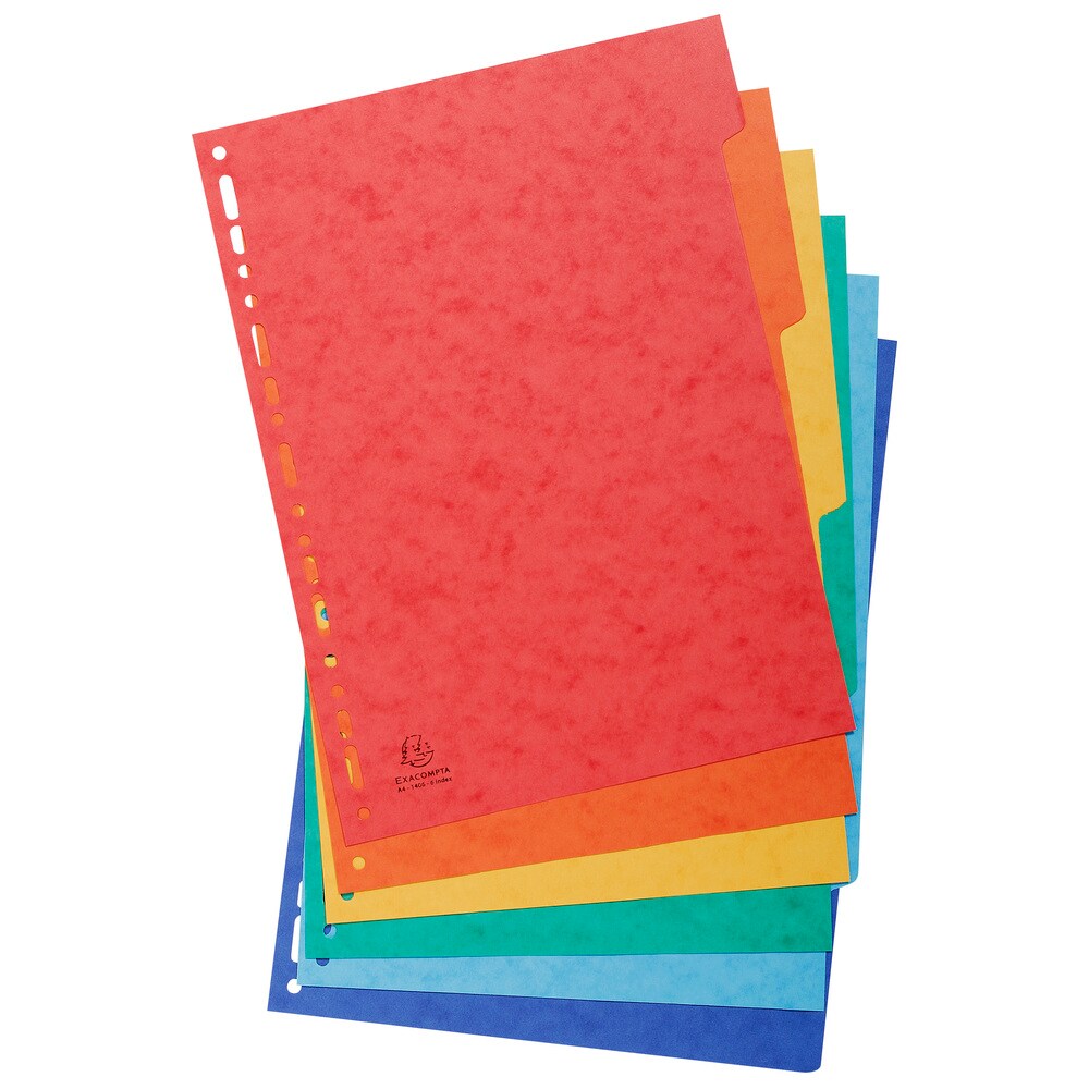EXACOMPTA Jeu d'intercalaires 6 positions en carte lustrée 3/10e format A4 225g