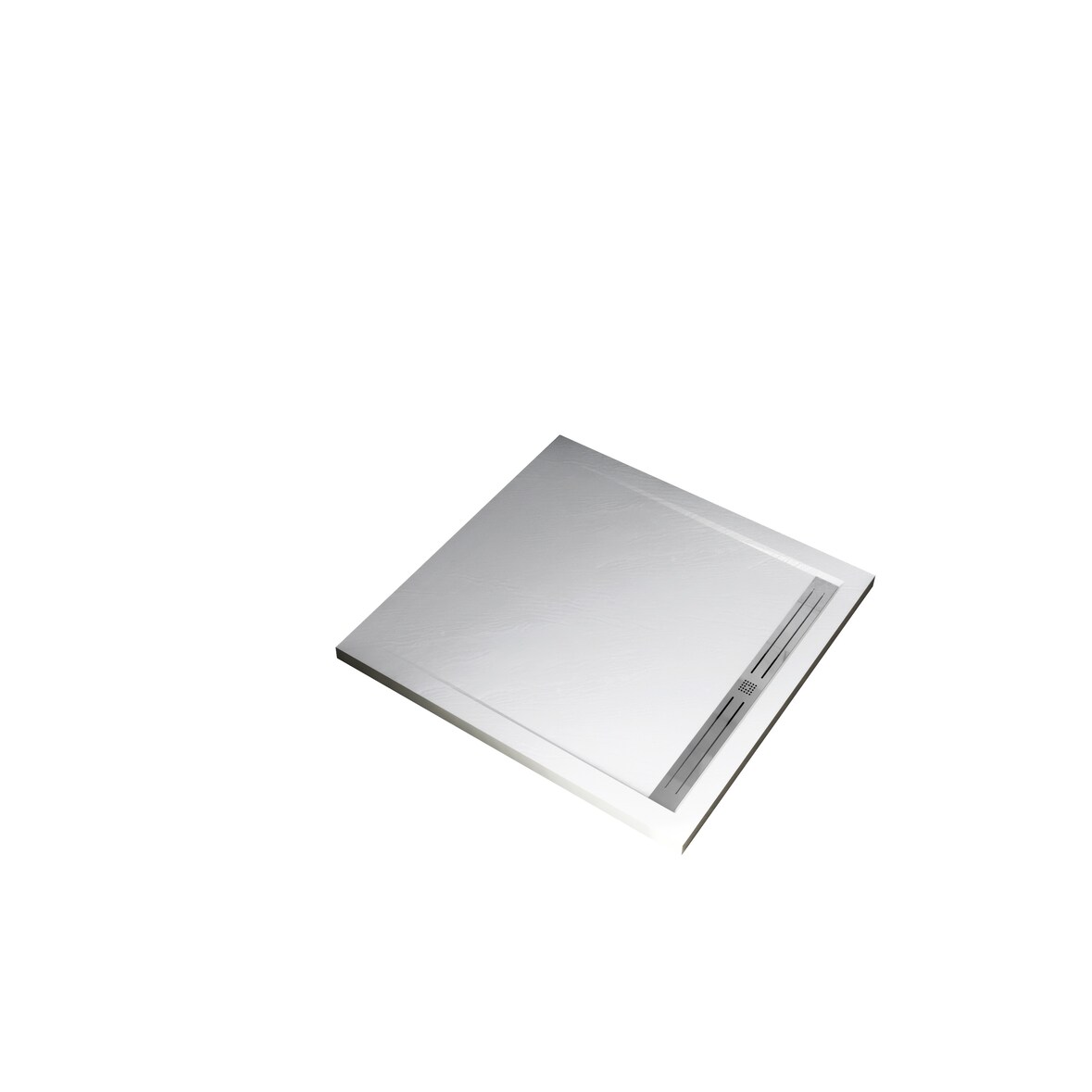 AICA Plato de Ducha Cuadrado 90x90x3cm extraplano Resina pizarra gel coat blanco, Válvula incluida, Antideslizante