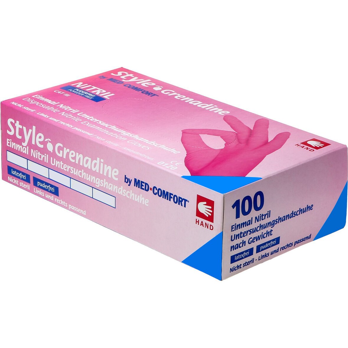 Nitril Handschuhe, pink, Größe S, puderfrei, lebensmittelecht - 10x100 (1.000 Stück)