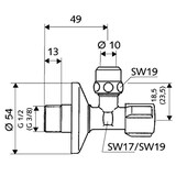 thumbnail of Schell Eckventil 1/2" nicht selbstdichtend DVGW