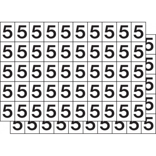 Klebezahlen, Ziffer 1, schwarz/weiß - 1 Bund = 100 Stk - 22x30 mm Folie selbstklebend