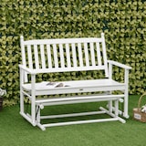 thumbnail of Outsunny Banco Mecedora de Jardín de 2 Plazas Banco Balancín de Madera con Reposabrazos Respaldo de Listones para Exterior Carga 250 kg 125x68,5x102cm