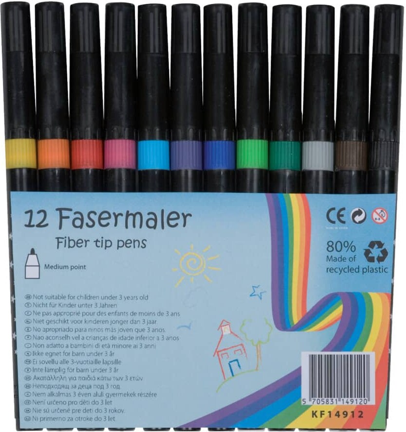 Faserschreiberetui, 12 Stück, sortiert Q-CONNECT KF14912