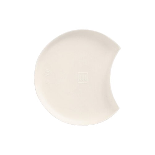 100 Teller Zuckerrohr `pure` Halbmond Ø 9 cm · 1 cm weiss `Cella`