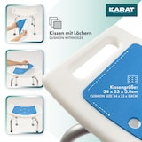 thumbnail of Duschhocker – höhenverstellbarer Badhocker (38–53 cm) – belastbar bis 136 kg – Duschsitz mit rutschhemmenden Gummifüßen