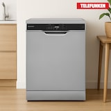 thumbnail of Telefunken Geschirrspüler freistehend 60 cm, Spülmaschine Silber, 12 Maßgedecke, 6 Programme, AquaStop, Eco, GFS6012DI