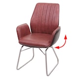 thumbnail of Décoshop26 - Moderner Esszimmerstuhl/Sessel in braunem Kunstveloursleder-Look 04_0001978