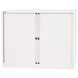 thumbnail of BISLEY Rollladenschrank in verkehrsweiß abschließbar Schrank aus Metall Rolladen aus Kunststoff inkl. 2 Einlegeböden