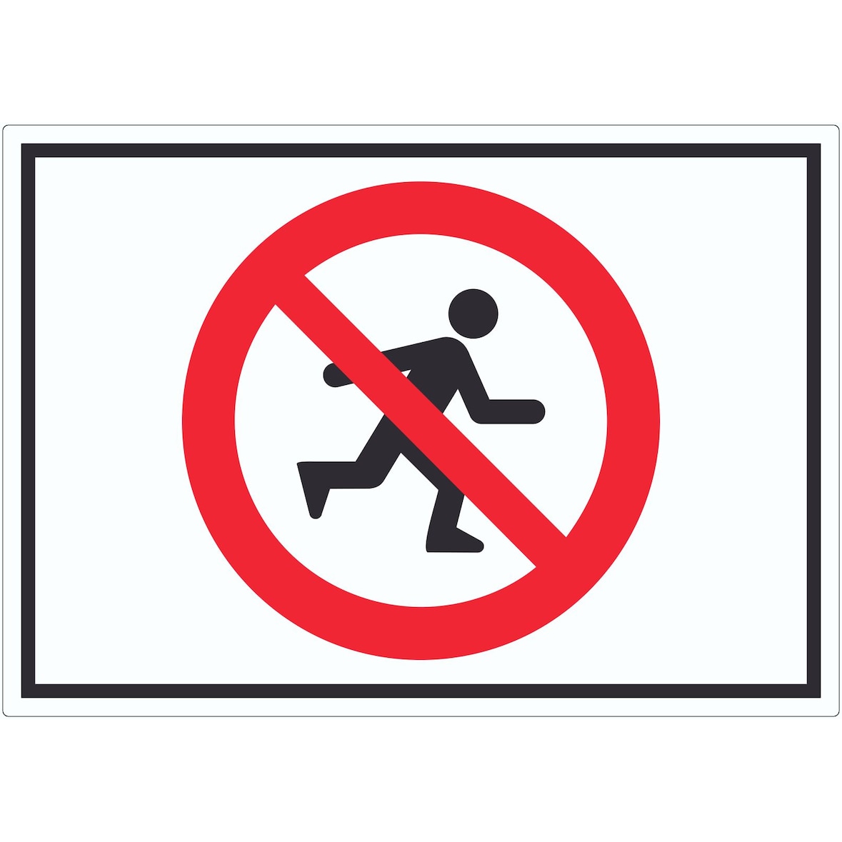 Laufen und Rennen verboten Aufkleber Symbol A5 (148x210mm)