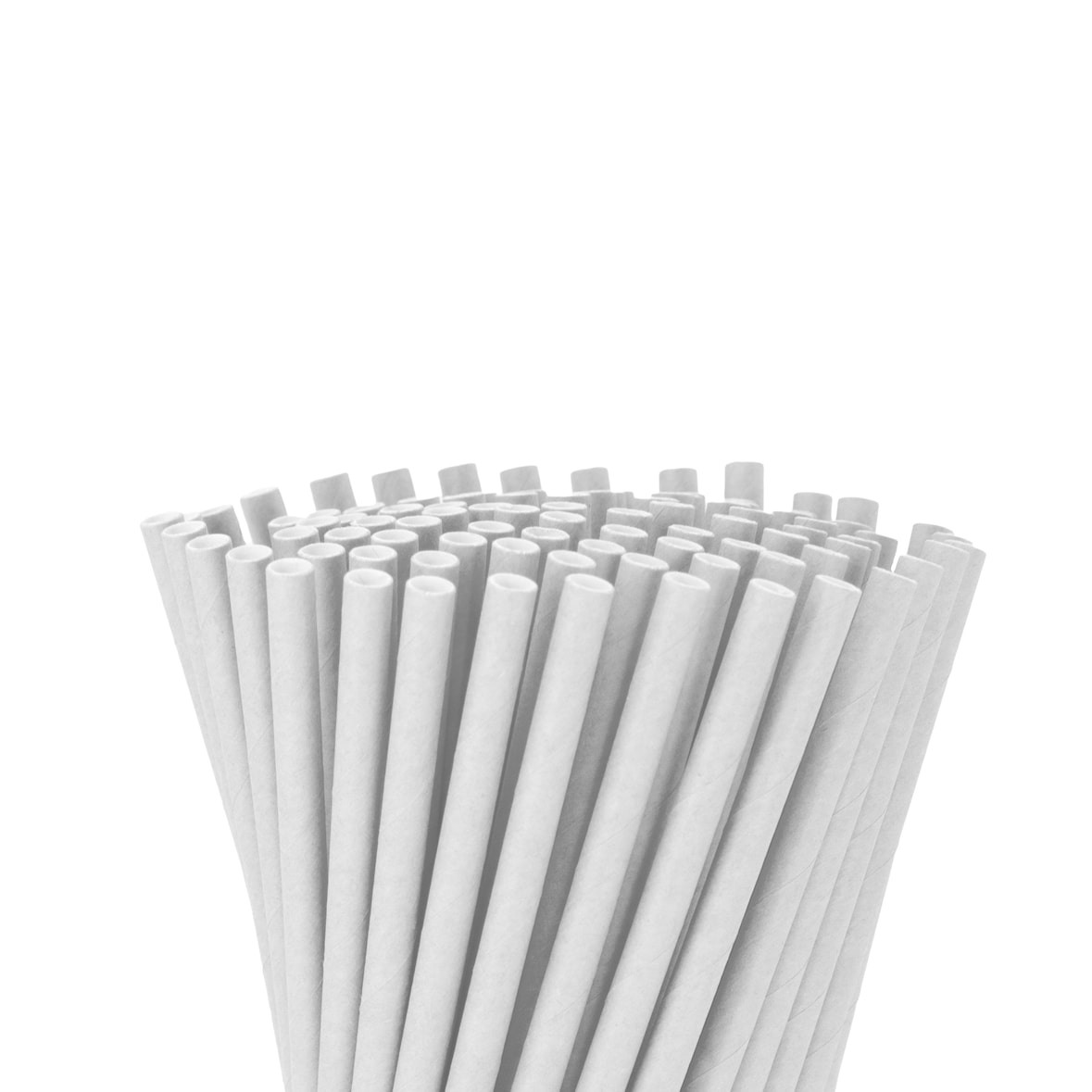 WISEFOOD 100 Strohhalme - Papier Strohhalme Ø 8x145mm weiß - Trinkhalm Pappe