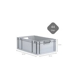 thumbnail of PROREGAL SparSet 10x Eurobox NextGen Grip mit Auflagedeckel & 4 roten Verschlüssen, HxBxT 22x40x60cm, 44L, Grau, Griffe offen, Eurobehälter
