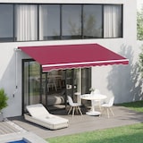 thumbnail of Toldo Manual Plegable de Aluminio con Manivela Terraza Balcón 395x245 cm Rojo