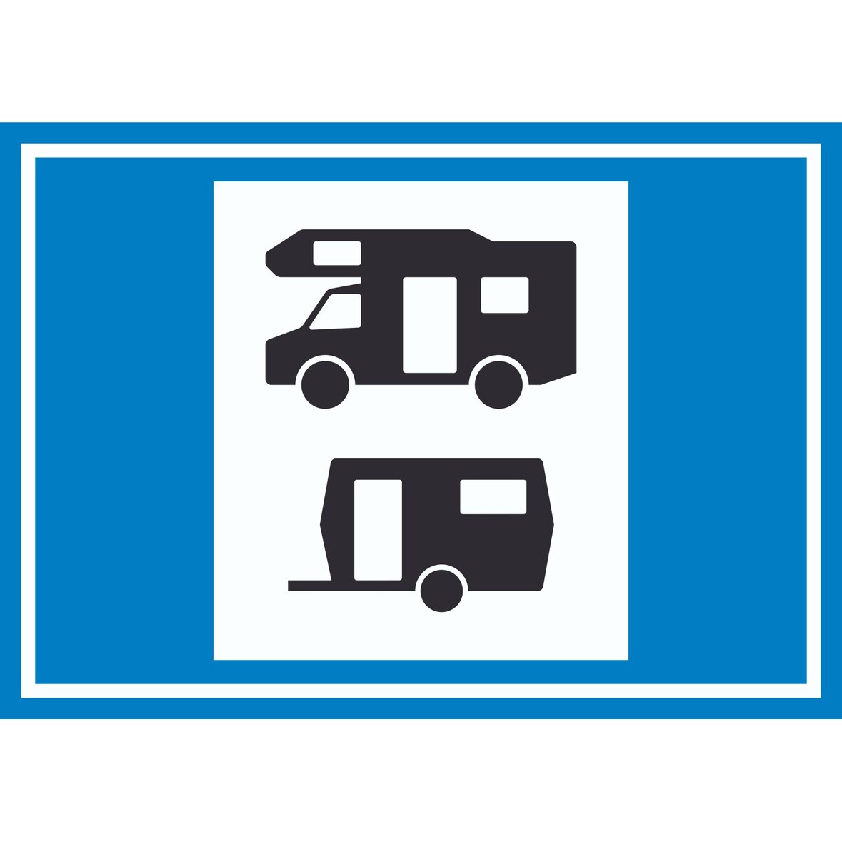 Wohnmobil- und Wohnwagenplatz Symbol Schild A3 (297x420mm)