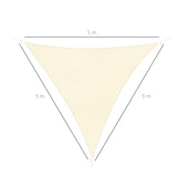 thumbnail of Outsunny Toldo Vela Triańgulo 5x5m Vela de Sombra de HDPE para Terraza Jardín Camping Protección UV Color Crema