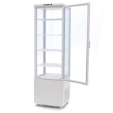 thumbnail of Cleiton® Vitrina Pastelera Expositora Refrigerada Vertical 4 Estantes 1 Puerta Blanca 230 Litros Ventilada | Vitrina de Suelo Cristal Recto