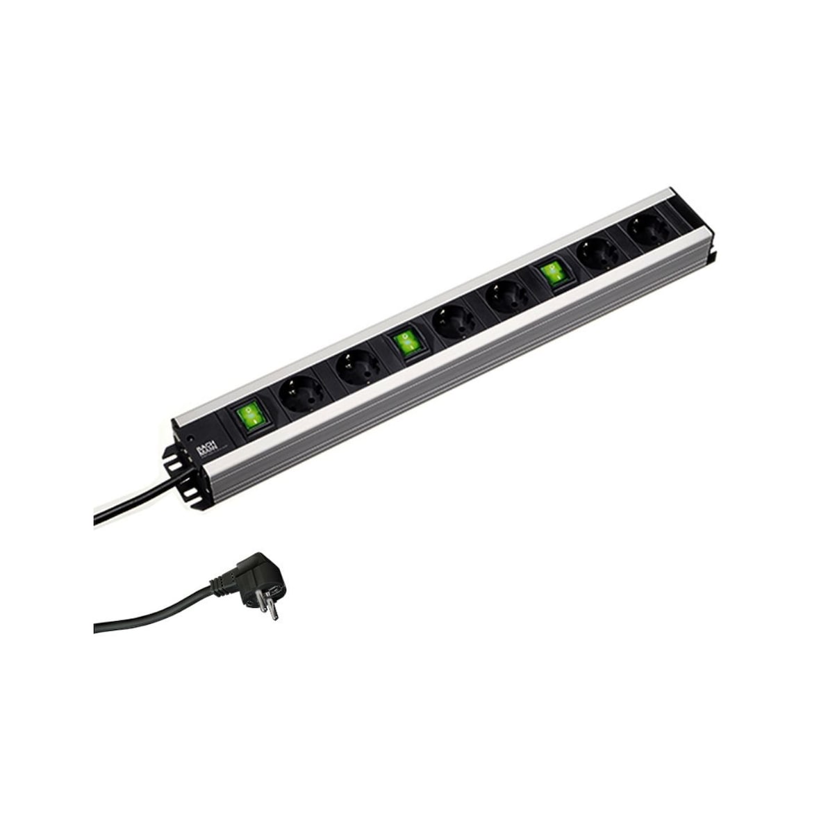 Toma múltiple BACHMANN 6x contacto de puesta a tierra 3x interruptor, 2 m