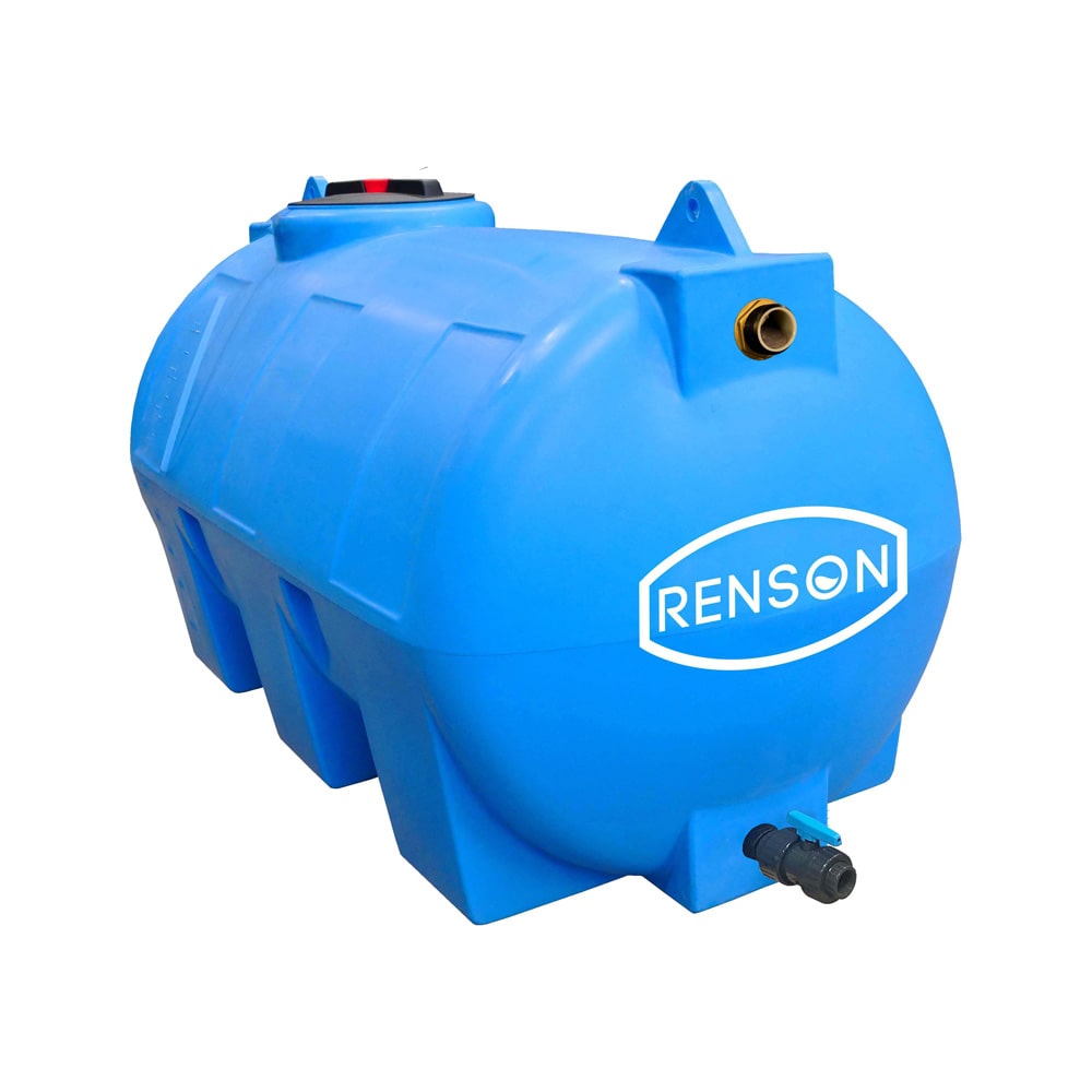 Cuve de stockage eau 500l horizontale pré équipée - BLEU