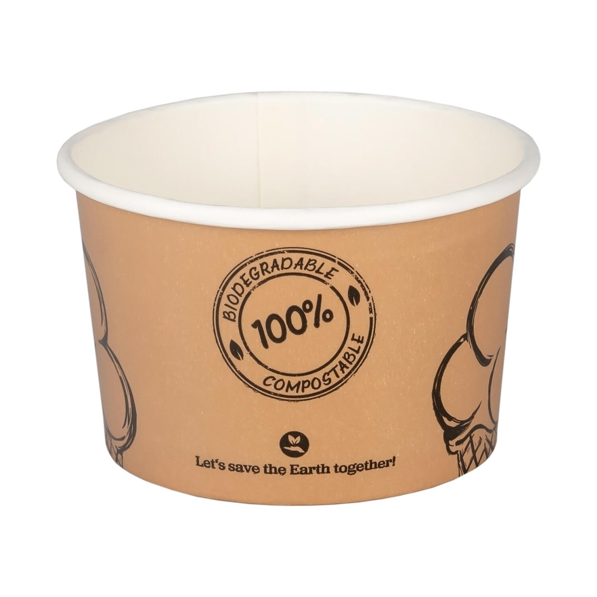 VEPATIM 50 Eisbecher aus Karton FSC zerfiziert 120ml Ø7.3cm