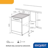thumbnail of Exquisit Geschirrspüler GSP9614-030B inox | Spülmaschine 60 cm | Aquastop | Maßgedecke: 14 | Auto Türöffner | Restlaufzeiten Anzeige
