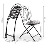 thumbnail of Eisenstuhl 2er-Set im Jugendstil, antike, handgefertigte Gartenstühle, klappbar, Schwarz, Raburg Mayla