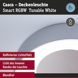thumbnail of Paulmann Plafonnier LED Smart Home Zigbee 3.0 Casca IP44  RGBW+ 1750lm 230V 20W gradable Alu mat 75415