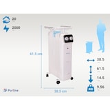 thumbnail of PURLINE Ölgefüllter Heizkörper 2000W energiesparend mit Befeuchtungsbehälter HOTI OR2000