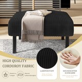 thumbnail of Fußhocker Cordstoff Schwarz 56x51x39 cm mit Metallgestell, weich gepolstert