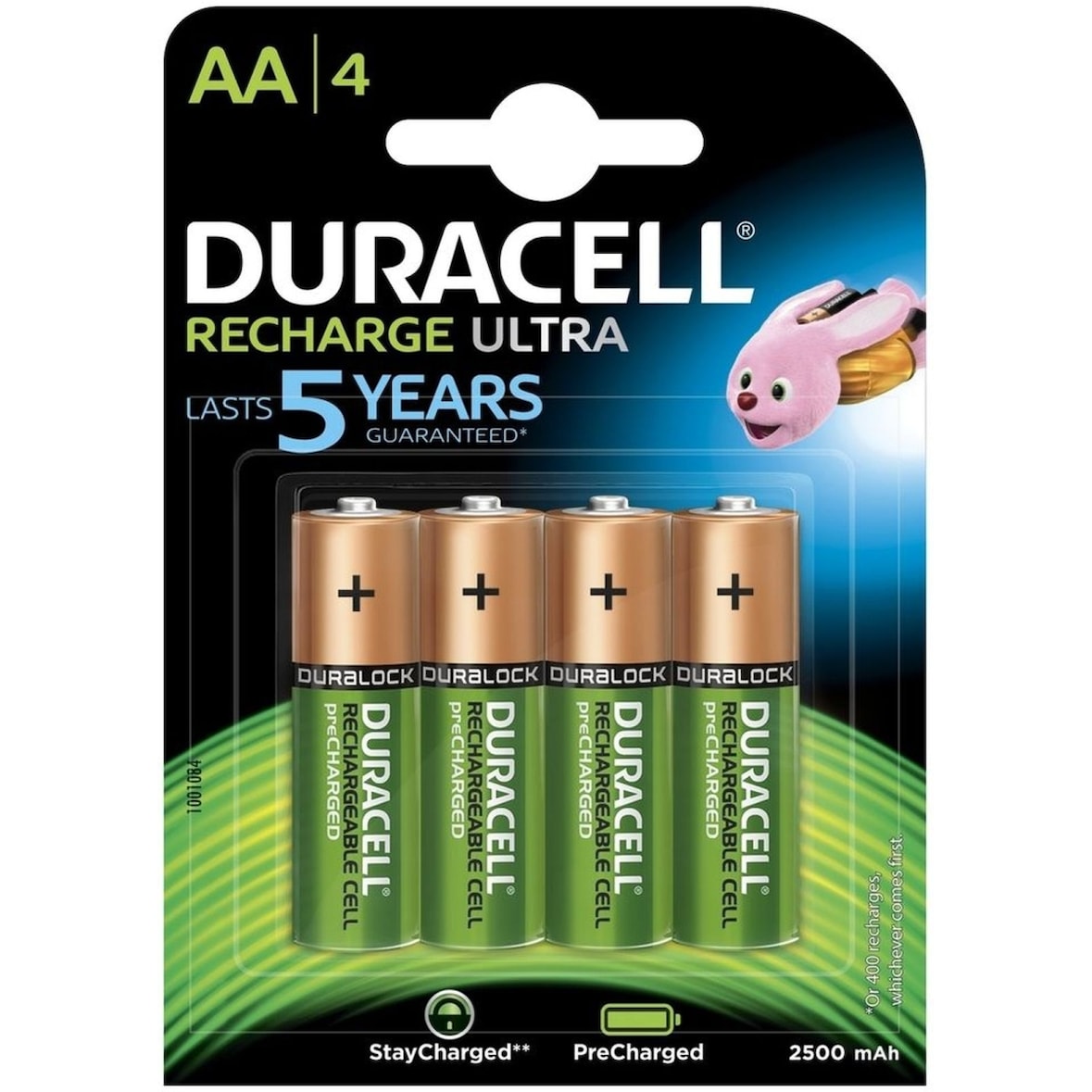 Akku Recharge Ultra AA Mignon 2.500 mAh 4 Stück Packung mit 10 Stück