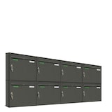 thumbnail of AL Briefkastensysteme 8 x Basic Wand Briefkasten DB Farbe 703 Eisenglimmer Grau für Post A4, wetterfest, Artikelnummer: 431P8EA4DB703