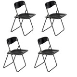 thumbnail of Set 4 Sedia da Giardino Esterno Pieghevole Impilabile Contract per Bar 40x50x80 cm - Nero