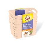 thumbnail of Kit 3 Middelgrote Rechthoekige Manden 1.5 Liter Beige 7house