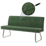 thumbnail of Sitzbank | HxBxT 93x180x58cm | Sitzhöhe 51cm | Lehne Stoff/Textil Bouclé Edelstahl gebürstet 180cm | Grün | Esszimmerbank Bank Polsterbank