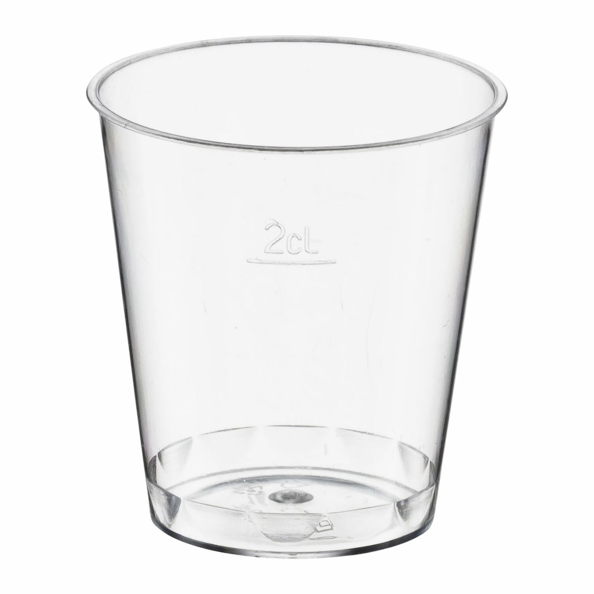 100x Einweg-Schnapsglas 2cl PS mit Eichstrich transparent glasklar