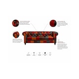 thumbnail of Chesterfield Bank - 3 Zits - Patchwork Multicolor - Leer - Sofa - Bankstel - Chesterfield