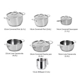 thumbnail of Lagostina Euforia, batteria set 11 pz in acciaio inox 18/10, adatto ad induzione